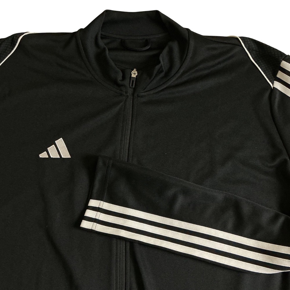 Adidas Track Jacket Mens 3XLT Black Aeroready Full Zip Slim Fit HS7231